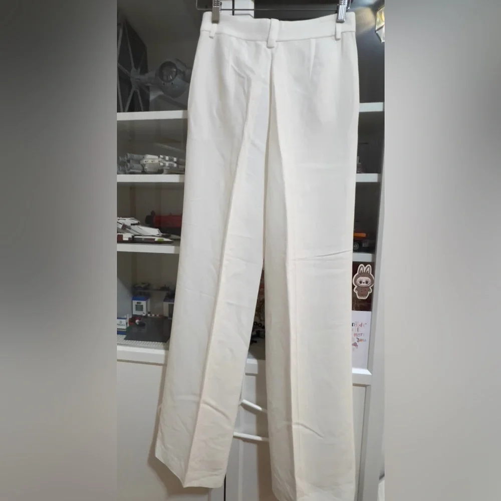 Massimo Dutti Cream Tailored Trousers - Picture 4 of 7